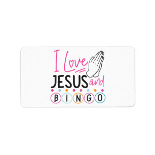 Etiqueta Bingo Player Jesus Faith Christian Adoro Jesus An