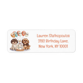 Etiqueta Birthday Shih Tzu Dogs Birthday Cake