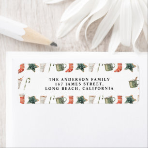 Etiqueta Biscoito de Natal com Aquarela tradicional elegant