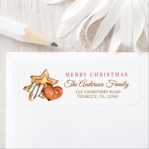 Etiqueta Biscoitos de pão-de-gengibre tratam Feliz Natal