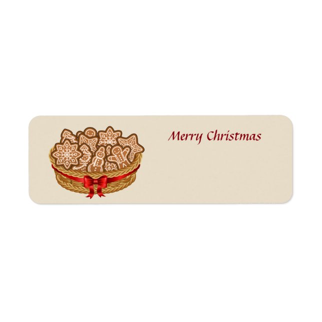 Etiqueta Biscoitos de Pão-de-Pão Feliz de Natal (Frente)