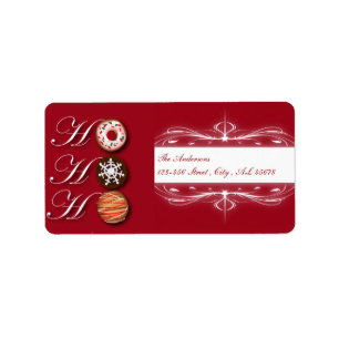 Etiqueta Biscoitos HoHoHo do Natal da rosquinha do padeiro