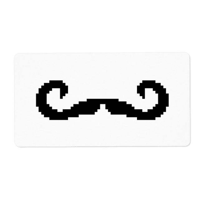 Etiqueta Bit Pixel Handlebar Mustache (Frente)