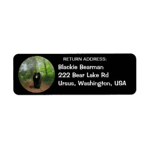 Etiqueta BLACK BEAR Wildlife Return Address Labs