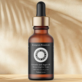 Etiqueta Black cosmetics dropper bottle label with logo