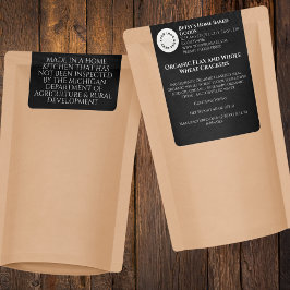 Etiqueta Black Cottage Food Bakery Product Label with logo