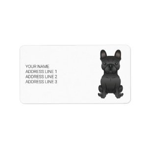 Etiqueta Black French Buldog / Frenchon Dog & Text