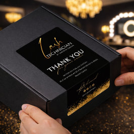 Etiqueta Black & Gold Lash Tech Seal Label | Luxury Beauty 