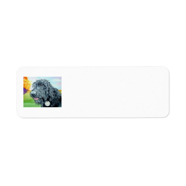 Etiqueta Black Labradoodle (Frente)
