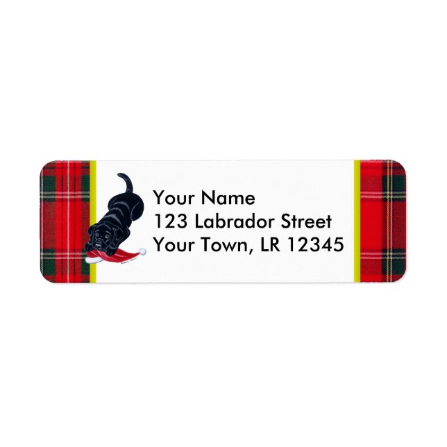 Etiqueta Black Labrador Puppy com Natal (Frente)