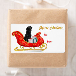 Etiqueta Black Labrador Retriever Natal Sleigh Tag Gift