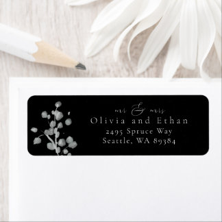 Etiqueta Black Lacquer Address Label