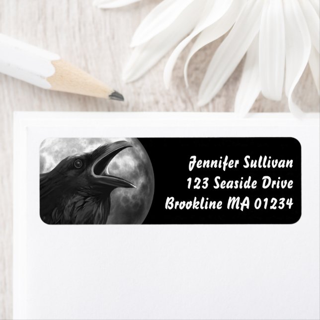 Etiqueta Black Raven Full Moon Halloween Regresso de Pássar (Insitu)