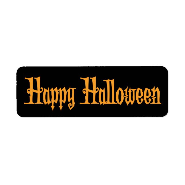 Etiqueta Black Small Halloween Labels Happy Halloween (Frente)