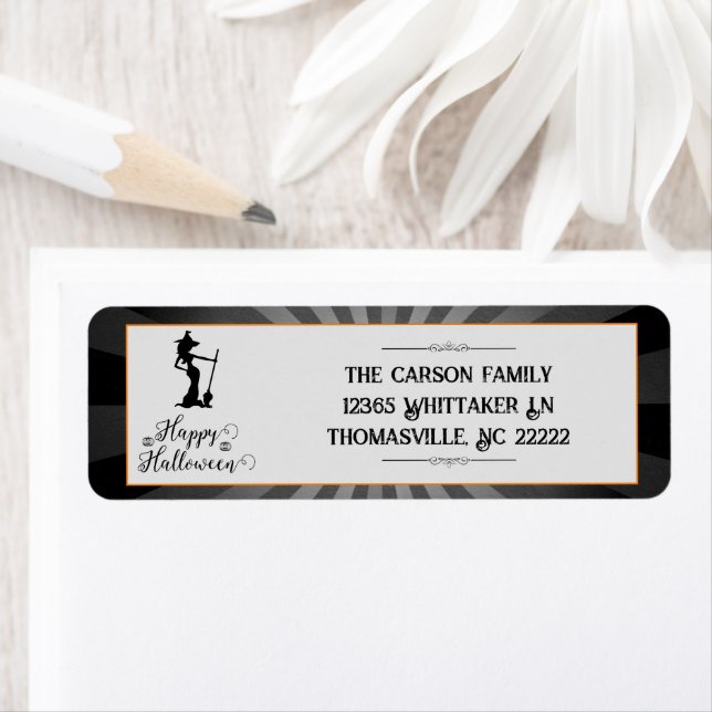 Etiqueta Black Starburst Bruxo Halloween (Insitu)