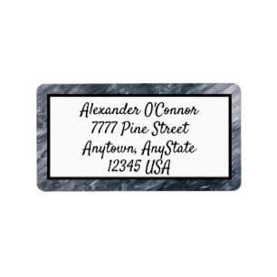 Etiqueta Black White Abstract Return Address Label