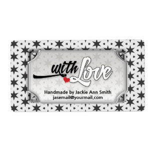 Etiqueta Black White Modern Super Stars with Love feito por