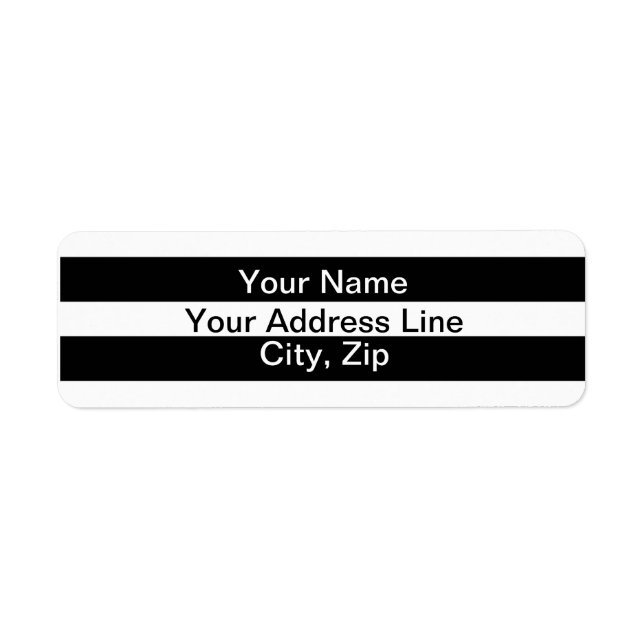 Etiqueta Black White Strips Modern French Labels (Frente)