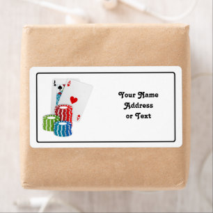 Etiqueta Blackjack com Chips Poker