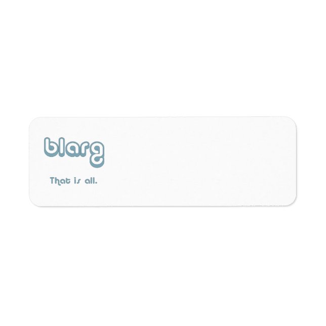 Etiqueta blarg. (Frente)