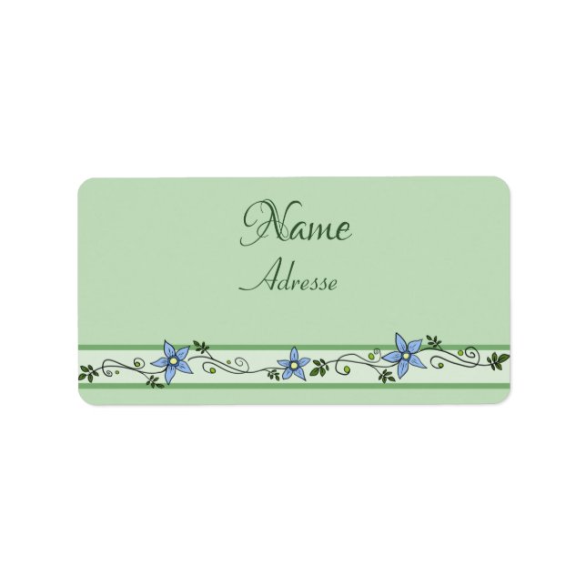 Etiqueta Blaue Ranke adressaufkleber (Frente)