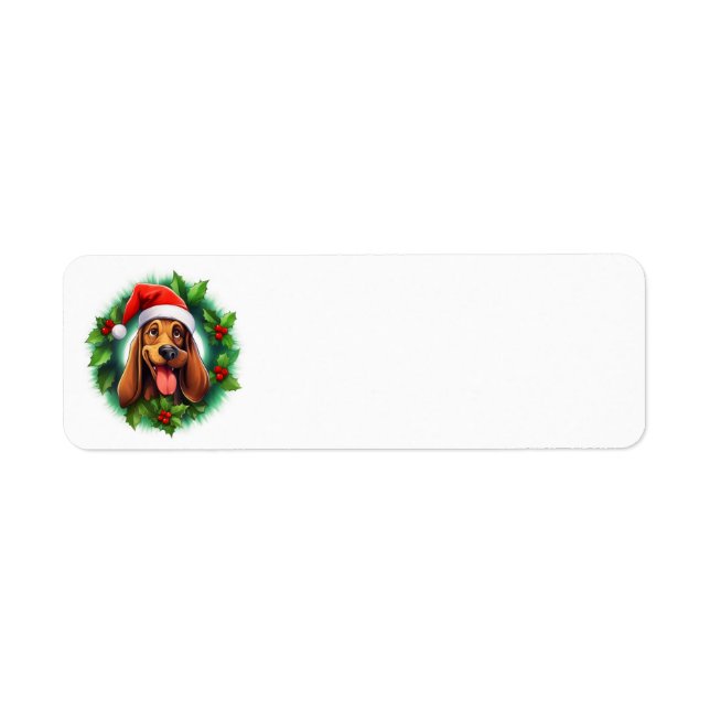 Etiqueta Bloodhound Christmas Wreath (Frente)