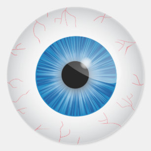 Etiqueta Bloodshot azul do globo ocular