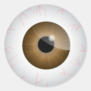 Etiqueta Bloodshot do globo ocular de Brown