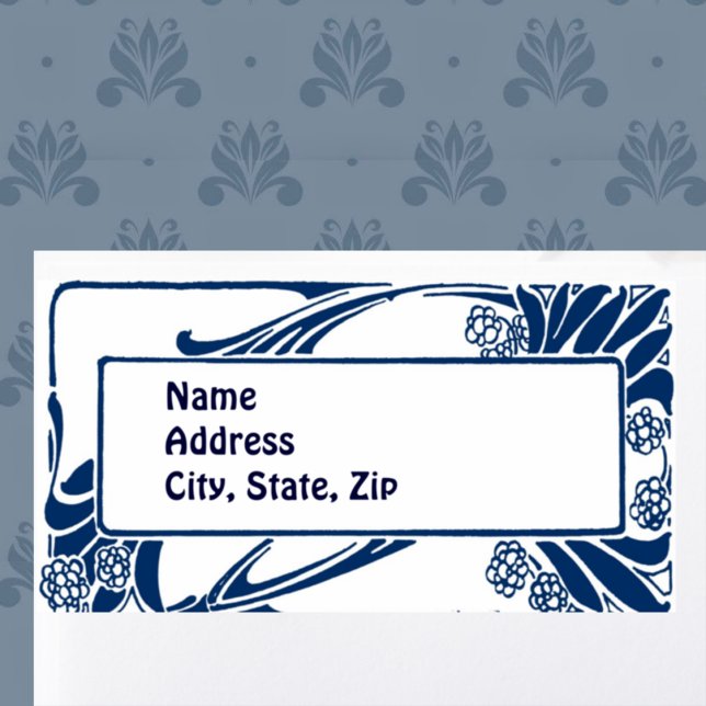 Etiqueta Blue art nouveau (Criador carregado)