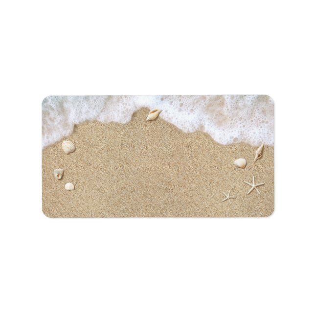 Etiqueta Blue Beach Waves Bat Mitzvah Address Labels (Frente)