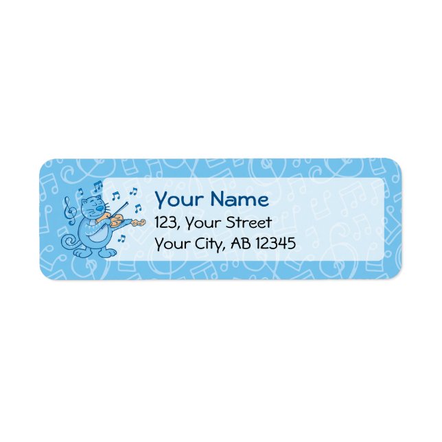Etiqueta Blue Cat with Violin Label (Frente)