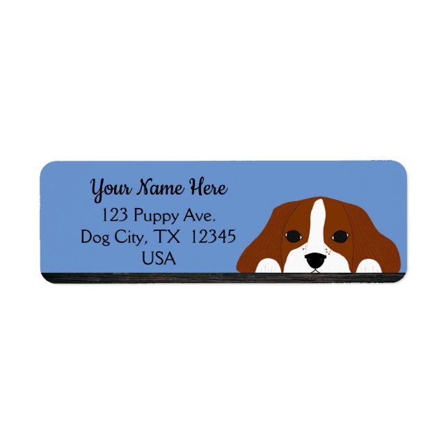 Etiqueta Blue Cavalier King Charles Spaniel Puppy Cog (Frente)