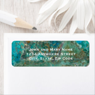 Etiqueta Blue Chrysocolla Minerals Stone Return Address
