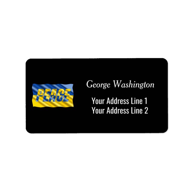 Etiqueta Blue e Yellow Ucrânia inspiraram Sem guerra de paz (Frente)