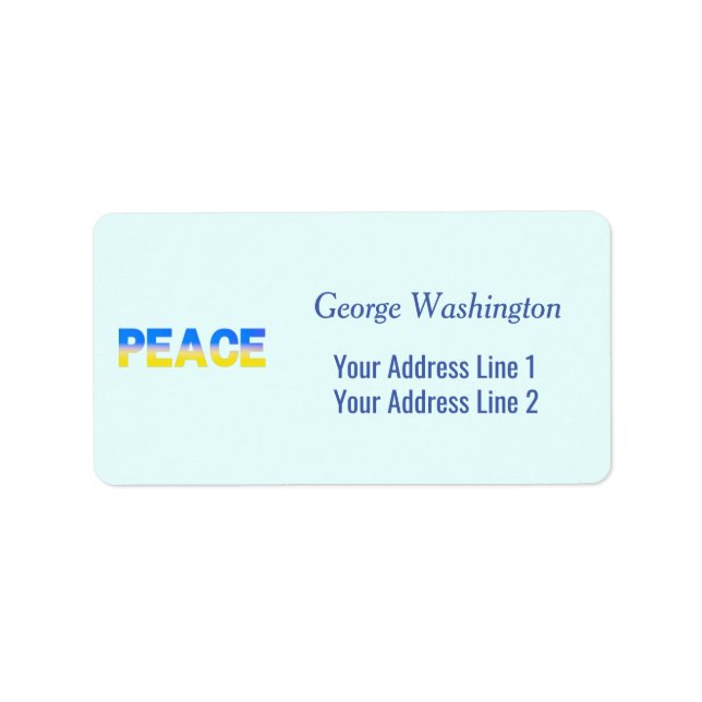 Etiqueta Blue e Yellow Ucrânia inspiraram Sem guerra de paz (Frente)