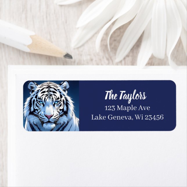 Etiqueta Blue eyed White Tiger Personalized (Insitu)