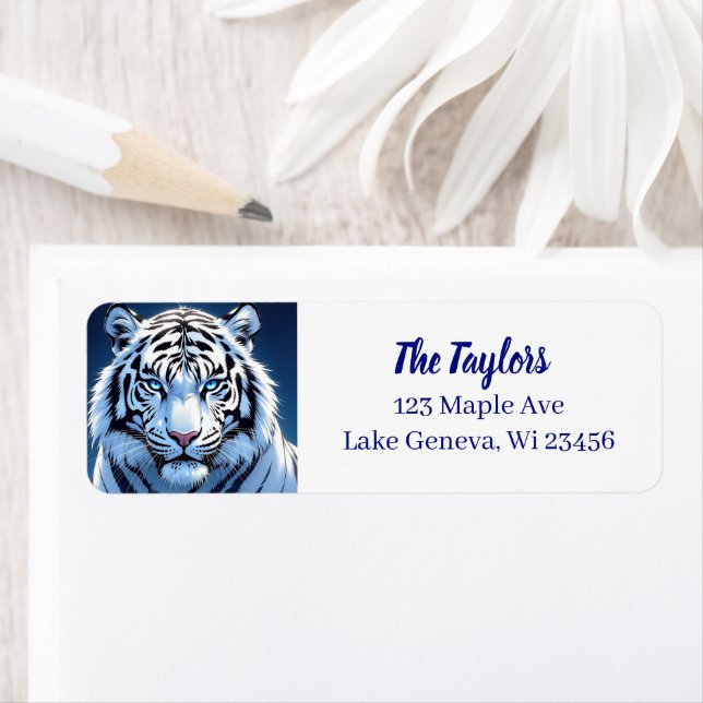 Etiqueta Blue eyed White Tiger Personalized (Insitu)