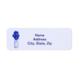 Etiqueta Blue Flowers Mason Jar Address Labels