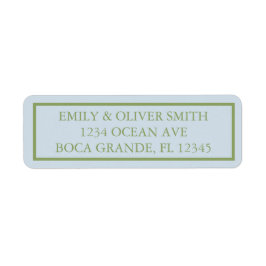 Etiqueta Blue Green Floral Watercolor Wedding 