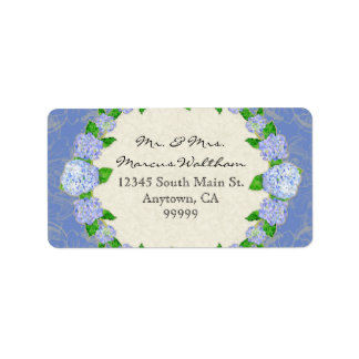 Etiqueta Blue Hydrangea Lace Floral Formal Business