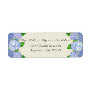 Etiqueta Blue Hydrangea Lace Floral Formal Business