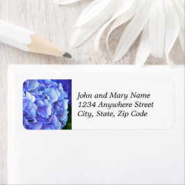 Etiqueta Blue Mophead Hydrangea Floral Return Address