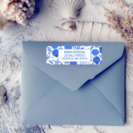 Etiqueta Blue Seashells Beach CUSTOM Address Mail