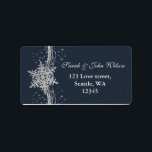 Etiqueta Blue Silver Snowflakes Winter address label<br><div class="desc">Blue Silver Snowflakes Winter wedding  address labels. Matching products also available.</div>