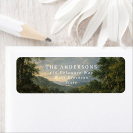 Etiqueta Blue woodland Wedding Vintage Tapestry elegant