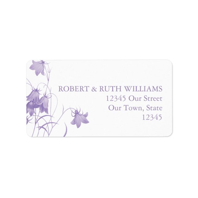 Etiqueta Bluebell - Rótulo de Endereço Roxo (Frente)