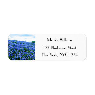 Etiqueta Bluebonnets Blue Flowers Texas texan Floral Label