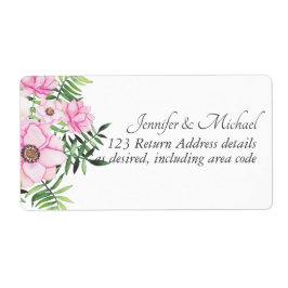 Etiqueta Blush Pink Floral Sage Deixa Casamento Orçamental