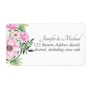 Etiqueta Blush Pink Floral Sage Deixa Casamento Orçamental