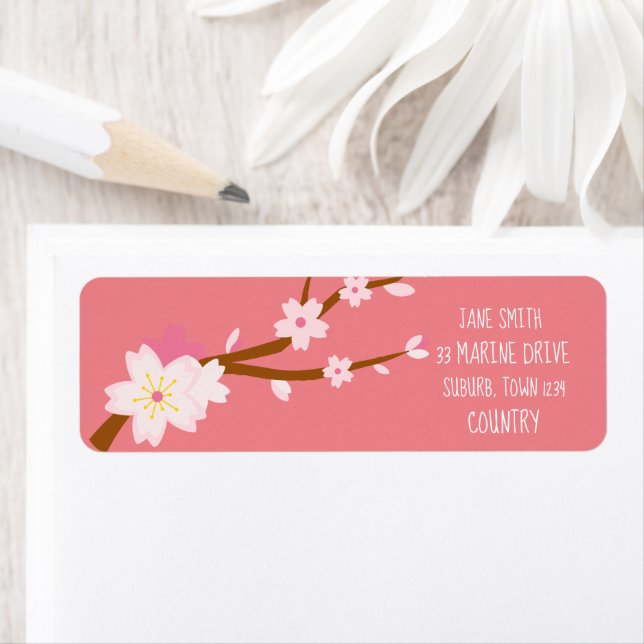 Etiqueta Blush rosa Sakura CHerry Blossom Japonês (Insitu)
